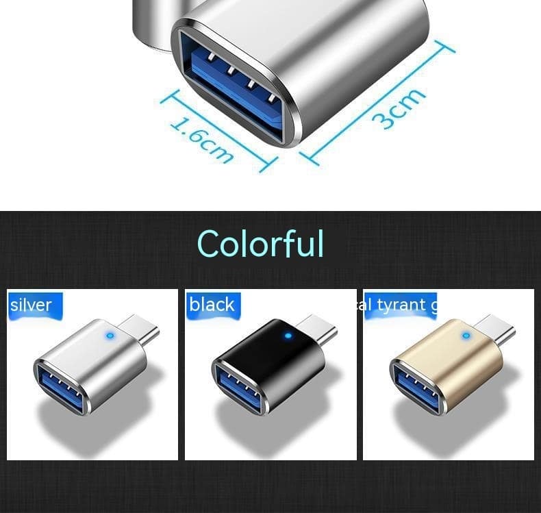 Type-c To Usb30 USB With Indicator Light Mobile Phone Mouse Keyboard Sound Card Car Charger OTG Adapter - Image 5