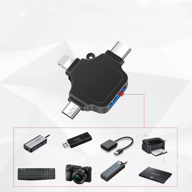 Suitable for Apple type-c Android three-in-one otg adapter connector U disk USB converter wholesale